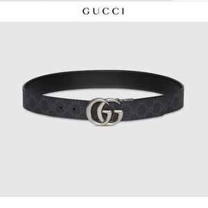Gucci Black GG Supreme Leather Belt Size 75